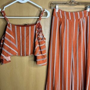 Striped Rusty colored Two-Piece Set